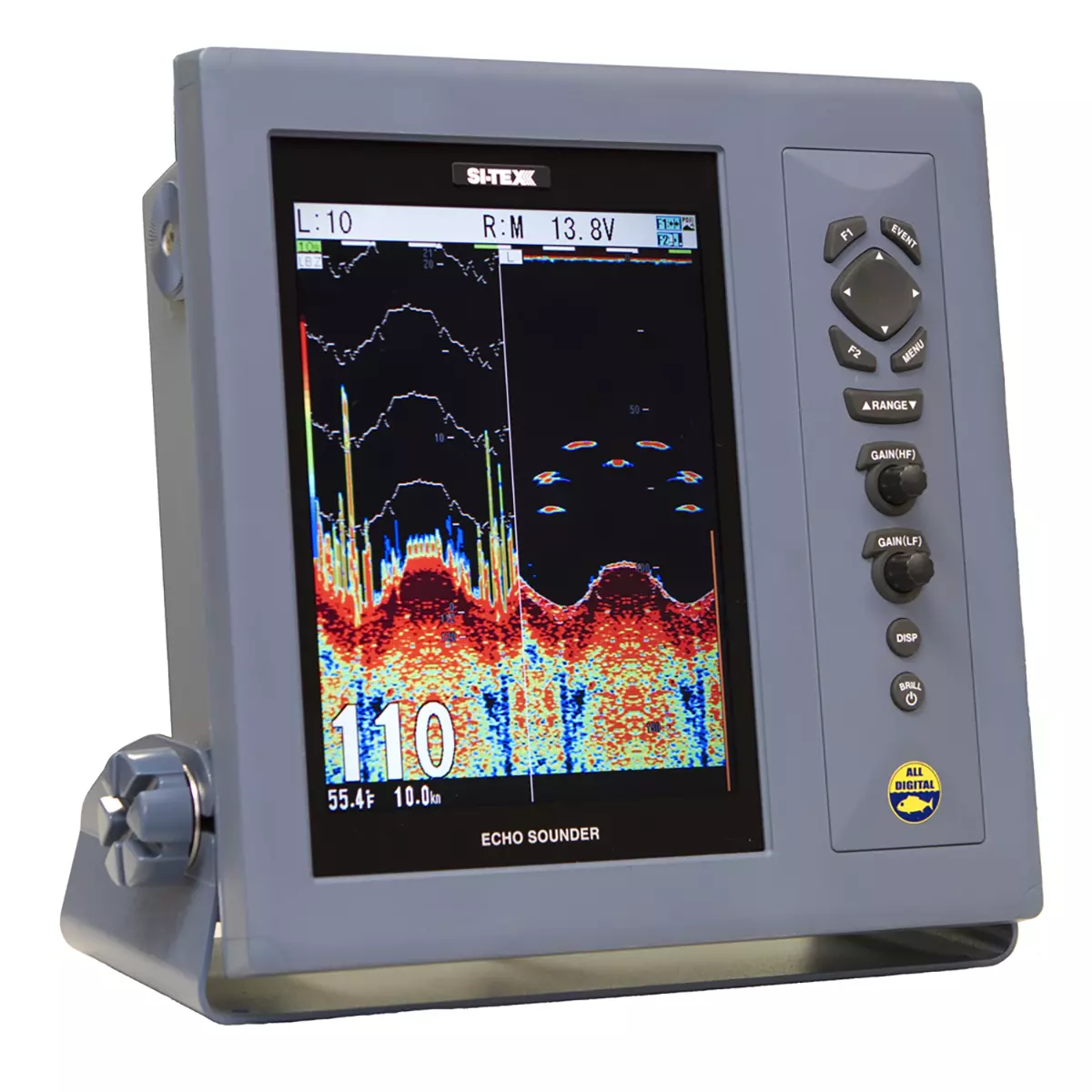 SI-TEX-CVS-1410-10.4-inch-sunlight-viewable-display-showing-dual-frequency-sonar-returns.webp SI-TEX CVS-1410 Echosounder - Image 1