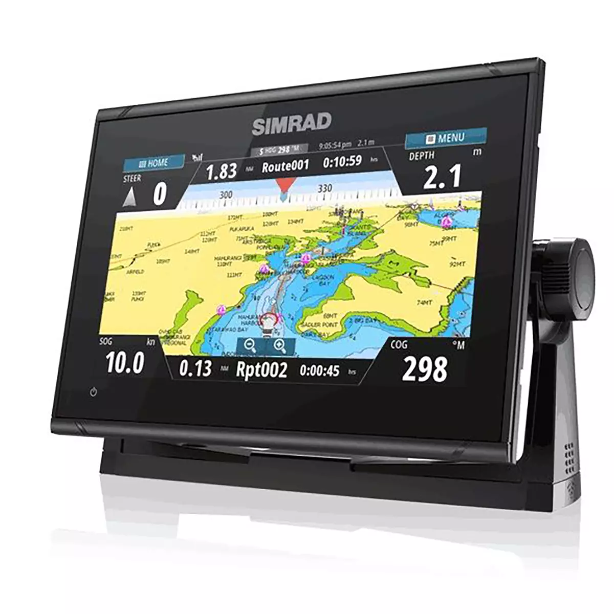 Simrad-GO9-XSE-9-inch-touchscreen-showing-high-speed-radar-and-chart-overlay-1.webp Simrad GO9 XSE Chartplotter Fishfinder - Image 1